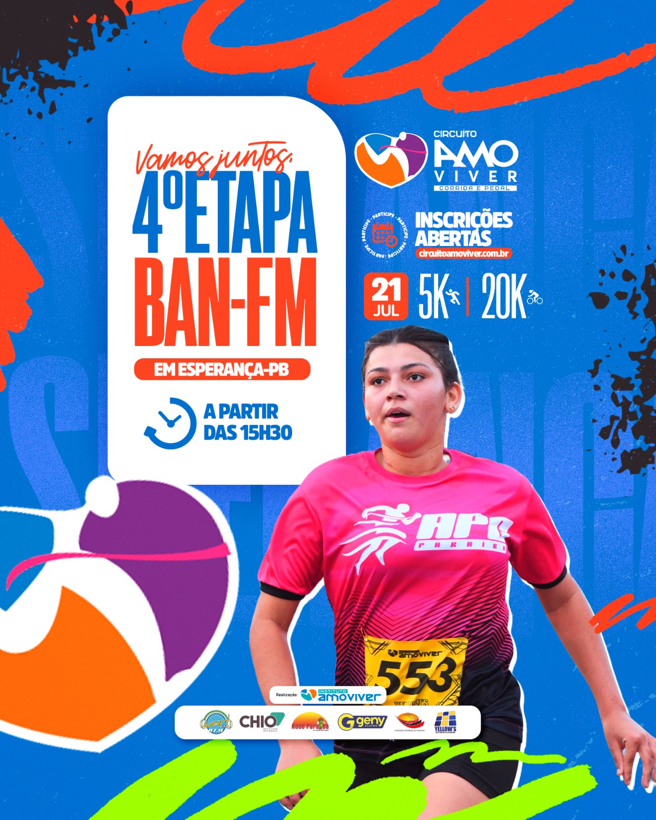 Banner da corrida teste de corrida
